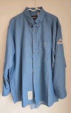 Bulwark Excel FR Shirt Mens XL Blue Fire Resistant Arc Rating 7.7 Long Sleeve