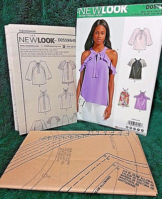 NEW Sizes 8-20 Open Shoulder Multi-BLOUSE #D0559 New LookPatterns