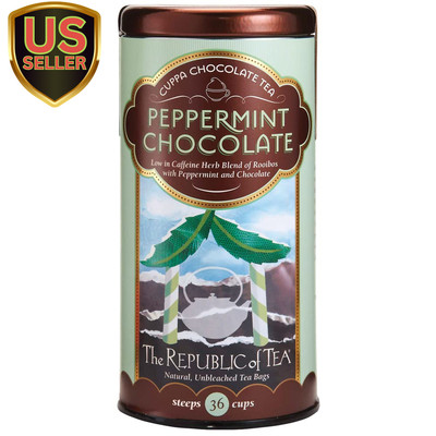 Peppermint Cuppa Chocolate Tea, 36 Tea Bags, Rooibos Tea Dessert Blend