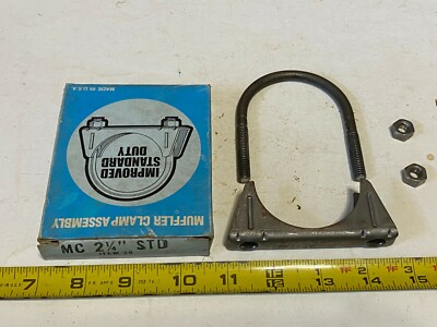 Vintage NOS Nickson Muffler 5/16'' U Bolt / Clamp Assembly - MC 2 1/4'' STD