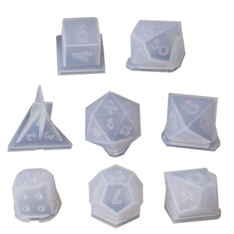 10-Style Polyhedral Dice Silicone Mold Set for RPG Gaming