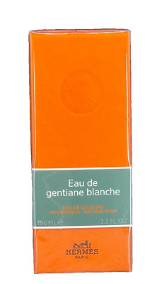 NEW Hermes Eau De Gentiane Blanche Eau De Cologne Spray 2010 Edition 3.3 oz