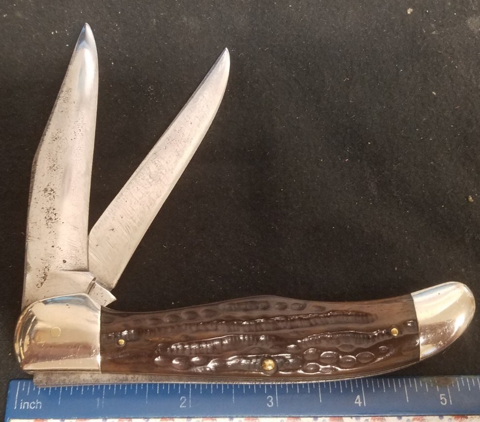 Case Tested XX 6265 Folding Hunter Knife, 1932-1940, Jig Old Green