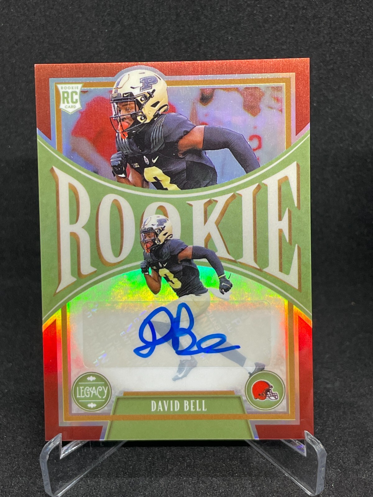 David Bell 2022 Legacy Premium Penmanship Ruby #164 Autograph RC Browns /50
