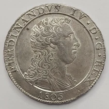 Kingdom of Naples Ferdinand IV Bourbon 120 Grana 1805 BU APPRAISED