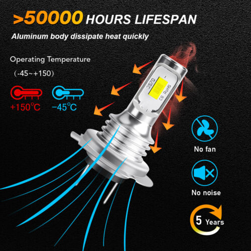 LED H7 H9 Headlight White Bulbs Light for Suzuki GSXR600 750 2006-2007 2011-2019 - Picture 4 of 16