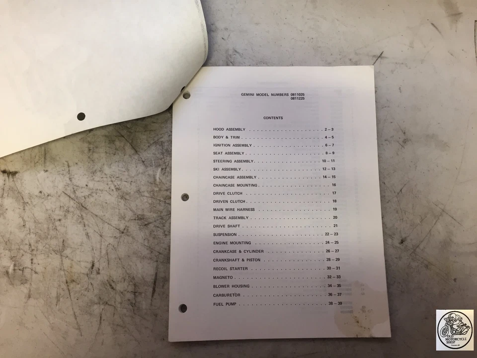 1981 POLARIS GEMINI 244 PARTS MANUAL - Imagem 2 de 2