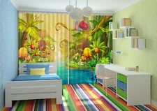 3D Cartoon Snail Forest ZHUA2868 Photo Curtain Window Blockout Fabric Amy 2023