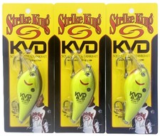 Lot of (3) Strike King KVD 8.0 Magnum Square Bill Crankbait - Black Back Chart