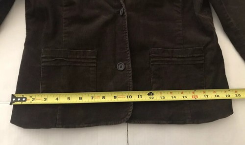 Women’s Old Navy Jacket Blazer Corduroy 2 Front Button Lined Brown Size Large - Picture 10 of 12
