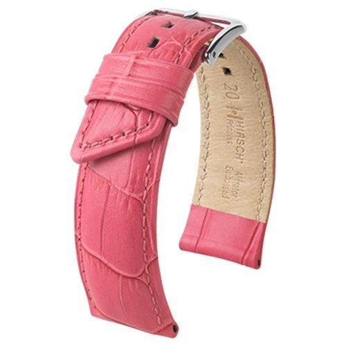 Hirsch Princess 20 mm pink watch strap, length M (no QR pins)