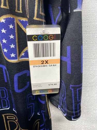 COOGI schwarz LOGO Patriot Damen schulterfrei halbarm Tunika Kleid 2X USA neu mit Etikett - Bild 7 von 7