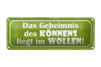 Blechschild Spruch 27X10Cm Geheimnis Des KöNnens Im Wollen Deko Schild Tin Sign