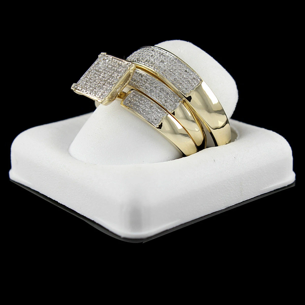 Diamond wedding ring sets for bride and best sale groom