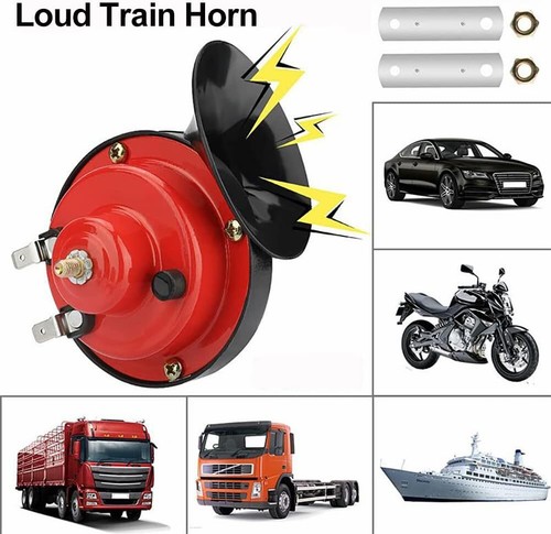 Car Horn 12v Twin Snail Set Loud Dual Tone Fittings Truck Van Boat Siren 120Db - Picture 7 of 9