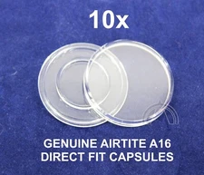 10 Genuine 16mm Direct Fit Airtite Coin Capsules for 1/10oz American Gold Eagle