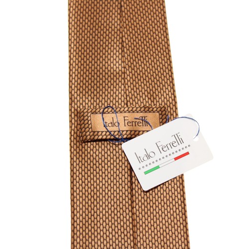 Italo Ferretti NWT Neck Tie in Brown/Black Oval Pattern 100% Silk Made in Italy - Picture 7 of 10