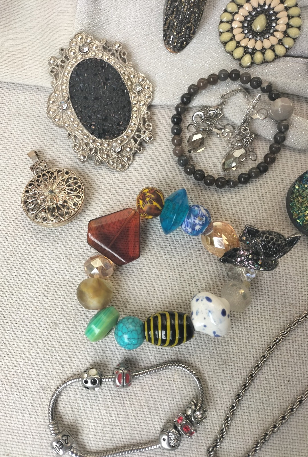 Estate Costume Jewellery Bulk Lot Silver Blue Tones Bracelets Brooch eBay