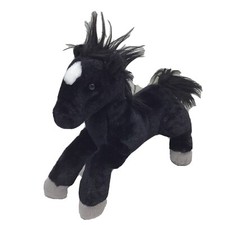 Black Stallion Horse Pony White Diamond Floppsie Handmade Aurora Plush 12" Lovey