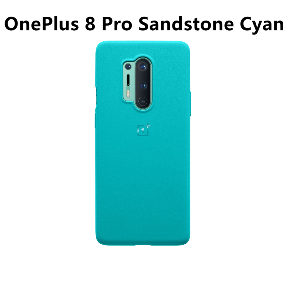 Genuine Official OnePlus 8 Pro 8 Sandstone Bumper Cyan Karbon Case Back Cover  - Image 3 of 4