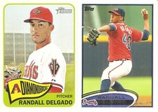 2 DIFFERENT CARD LOT OF RANDALL DELGADO 872