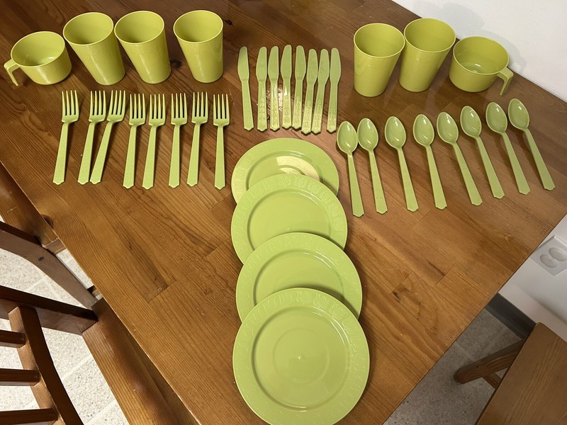 Vintage Androck Company Set Of Plastic Dishes  (35 Piece Sets)
