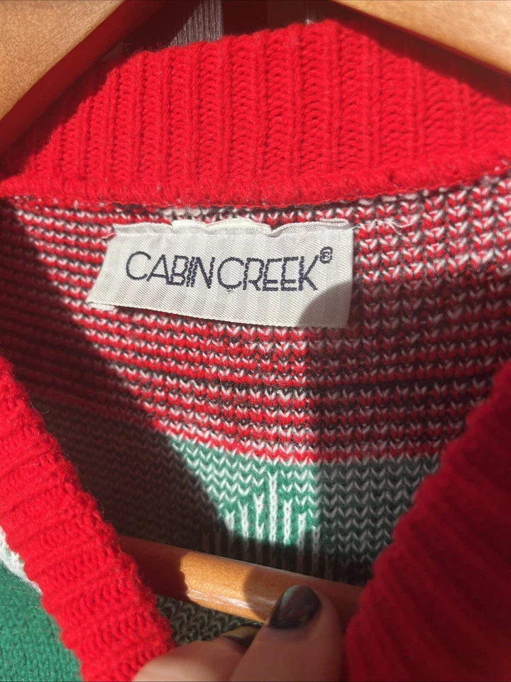 Suéter Tejido Navidad Cabin Creek Muñeco de Nieve Corazones Abuela Núcleo Pequeño Mediano De Colección Foto 2 de 4