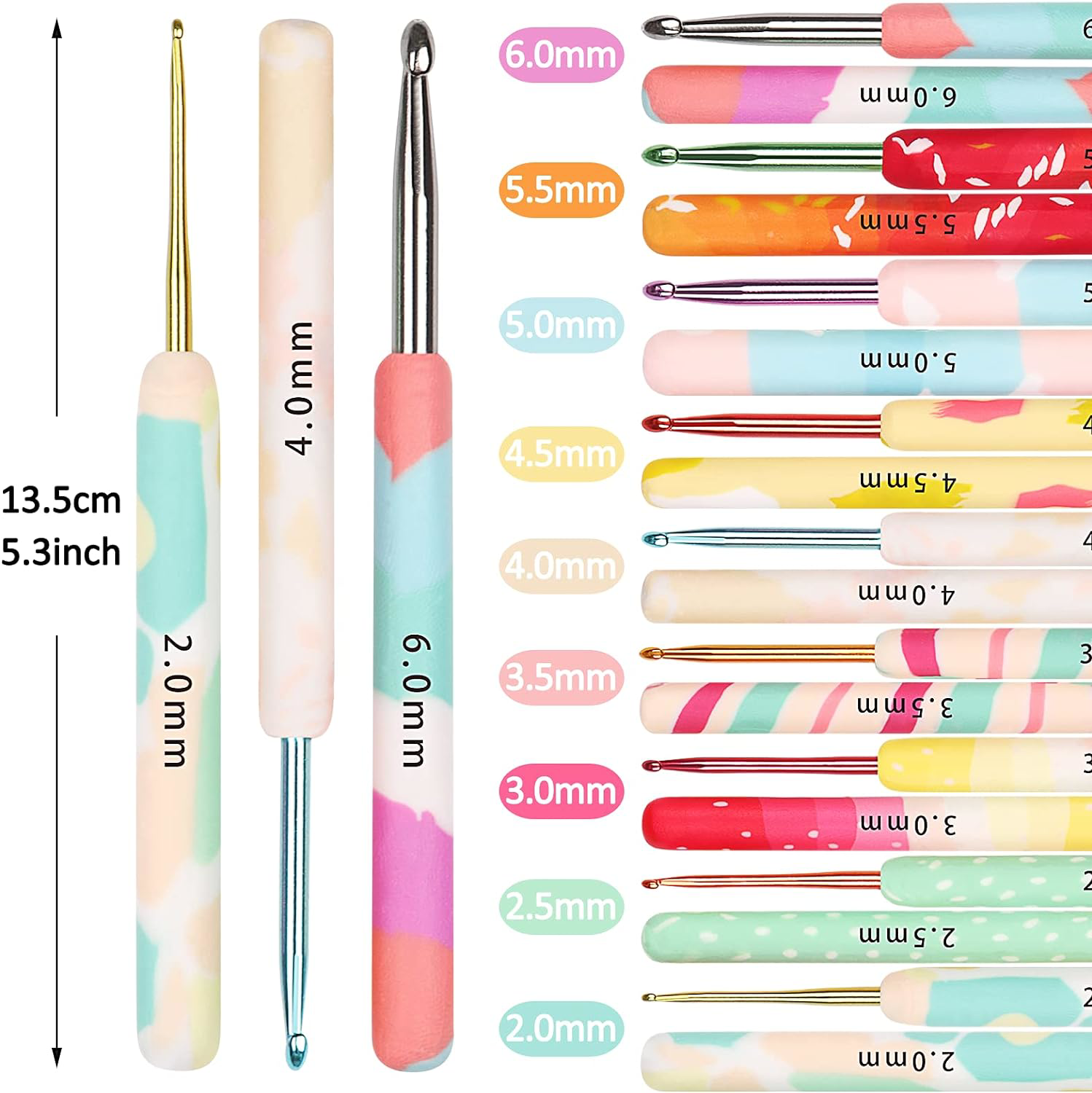 Coopay Crochet Hooks for Arthritic Hands, Crafted Metal Crochet Hook