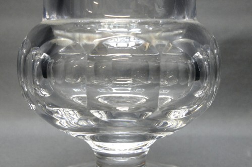 Große Art-Deco Glasvase mundgeblasen Kristallglas Flächenschliff 25,0 cm 2800 g - Picture 8 of 12