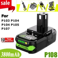 1-2X For RYOBI P108 18V plus High Capacity Battery Lithium-Ion 3.8Ah Battery