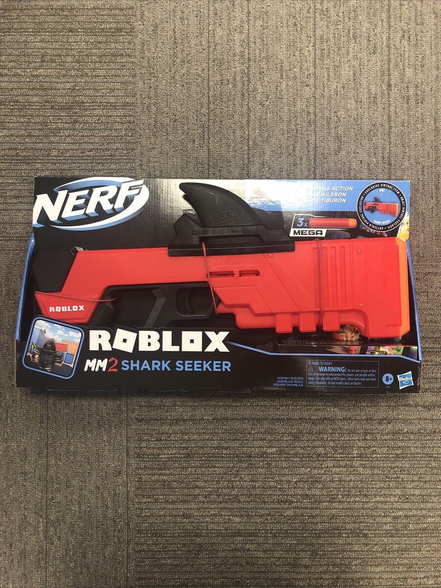 Nerf Roblox MM2: Shark Seeker Dart Blaster, 3 Nerf Mega Darts