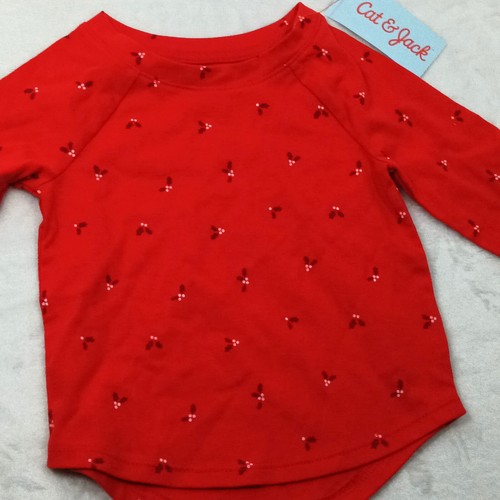 Toddler Boys' Long Sleeve T-Shirt - Cat & Jack Red 12M New Nwt - Picture 2 of 12