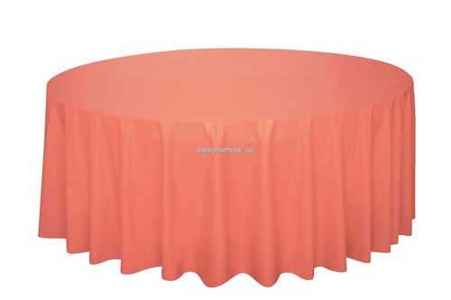 Round Wedding Party Tablecover Table Cover Cloth Plastic Tablecloth Birthday 84" - Picture 25 of 25