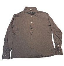 Suitsupply Shirt Mens 39/40 15.5/15 2/3 Brown Popover Extra Slim Egyptian Cotton