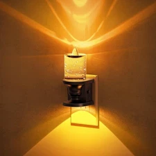 Night Light, Candle Amber Night Lights Plug into Wall, Flameless Flickering C...