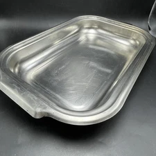 Vtg Farberware Stainless Roasting Pan 17x11x2 Lasagna Tab Handles