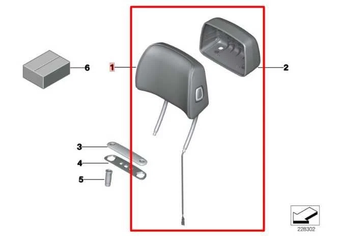 10-12 BMW 750Li xDrive Asiento Delantero Lado Derecho Respaldo Cojín Superior con Reposacabezas Foto 3 de 4