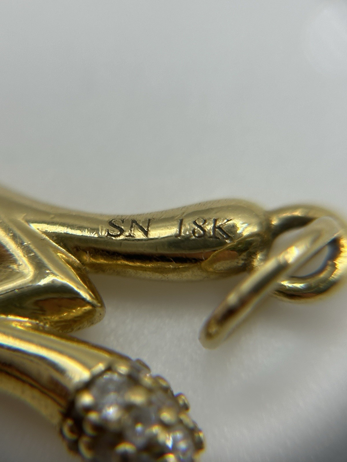 Solid 18K Yellow Gold “W” Initial Charm Pendant &… - image 4