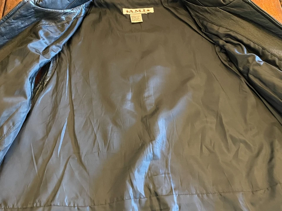 AMI Women’s Black 100% Leather  Full Zip Pockets Vest Jacket Western - XL - Image 4 of 4