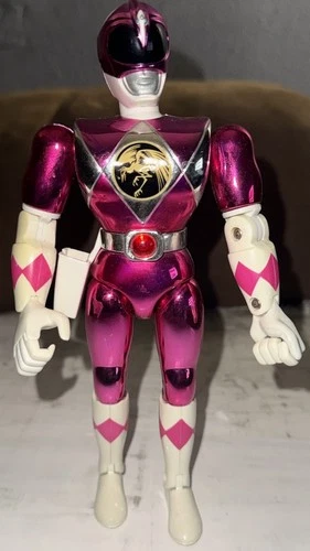 Vintage Bandai Power Rangers Metallic Armor Pink Ranger 8” Figure 1995
