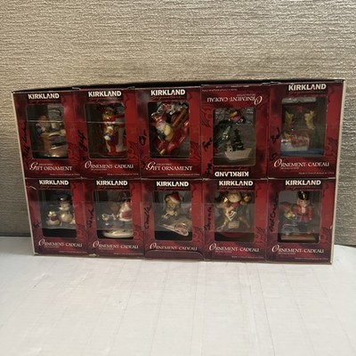 NEW Lot of 10 Kirkland Signature Collectable Gift Christmas Ornaments Cadeau NOS