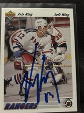 Kris King New York Rangers autographed hockey card (1992-93 Upper Deck #330)