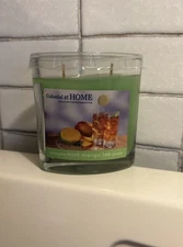 Colonial Candle  3.5oz Glass Oval jar With Lid Unused Mint Mango Tea