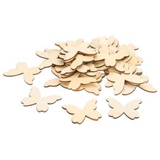 100 Pcs Wooden Butterflies for Crafts, 2.4"x1.9" Wooden Butterfly Cutouts