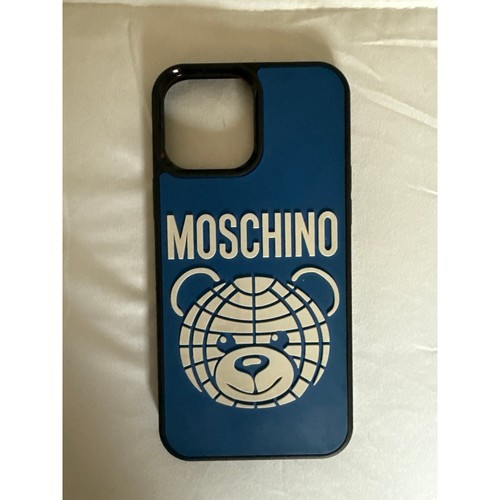 Authentic Moschino iPhone Iphone 13 Pro Max Case Navy Blue Teddy Bear Graphic