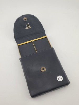Vintage Authentic Collectible Alfred Dunhill Leather Cigarette Case W Gold Trim