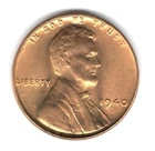 1940 LINCOLN WHEAT CENT UNCIRCULATED RED Red Choice Gem BU