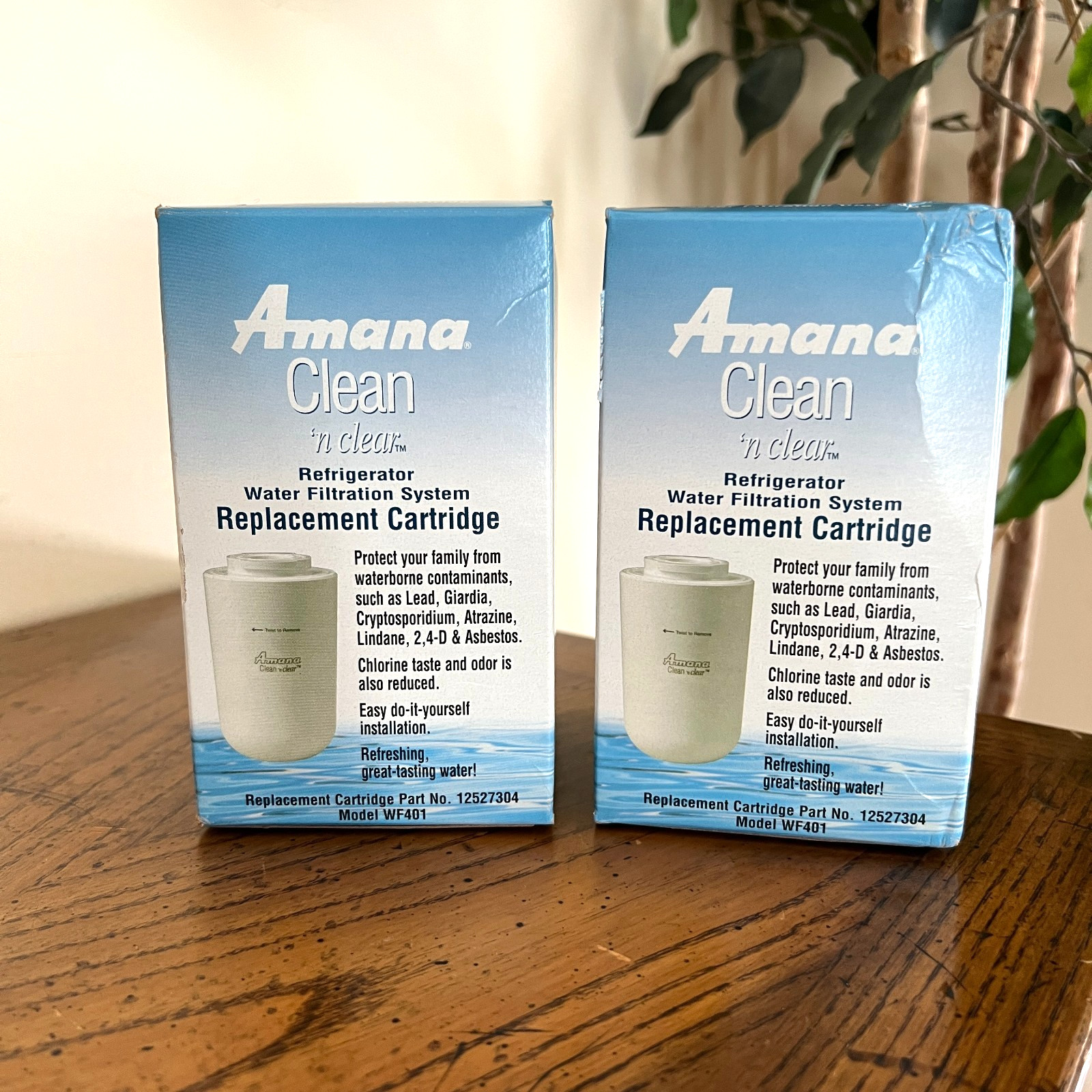 Amana Clean N' Clear Model WF401 Refrigerator Replacement Water Filter Lot Of 2