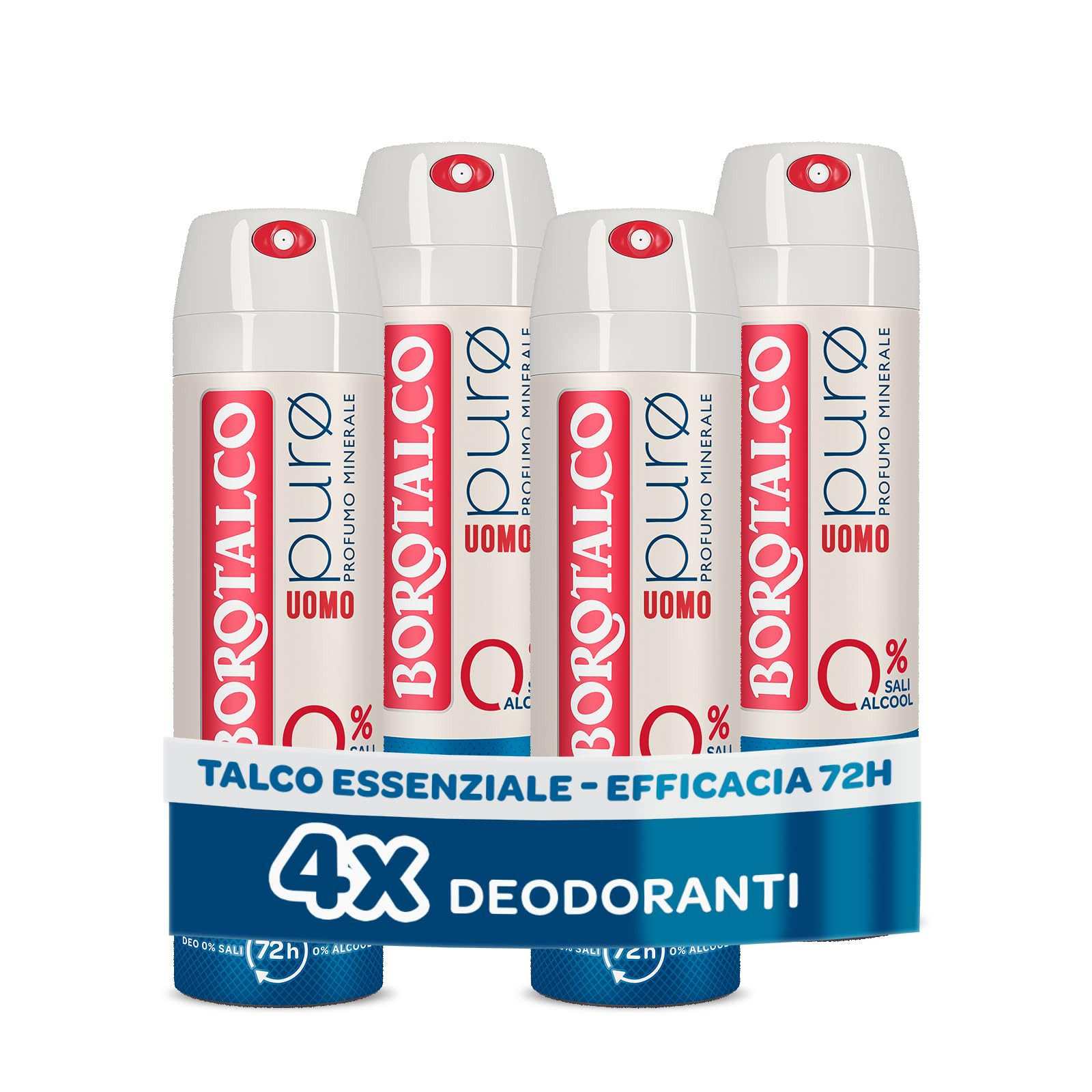 Borotalco, Deodorante Uomo Spray Puro, con Talco Essenziale, Formula (c0f)