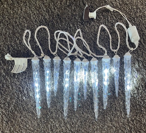 Gemmy Lightshow 10 SHOOTING STAR Icy White LED Icicle Lights - Picture 2 of 3